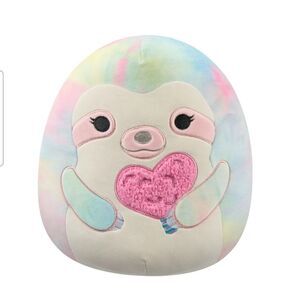 Squishmallows Official 16" Whim the Rainbow Sloth Holding Cotton Candy